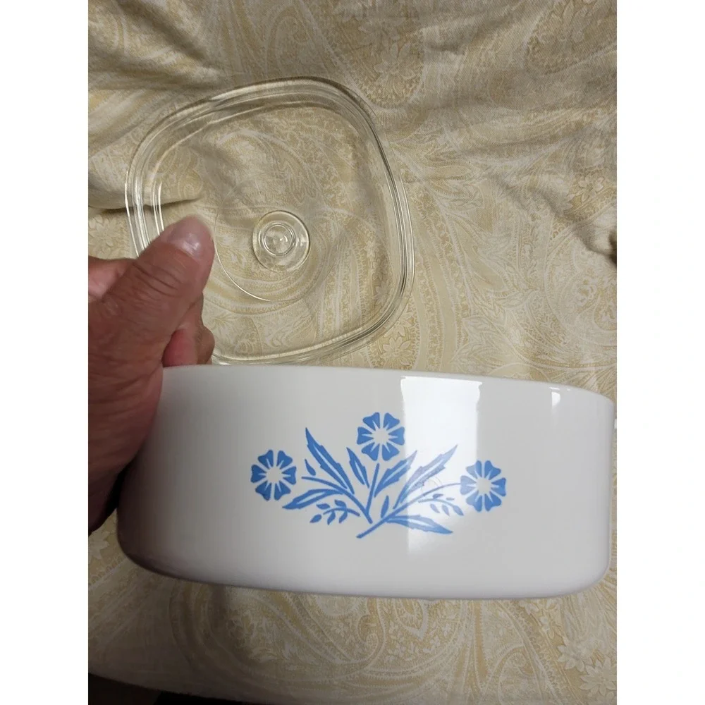 Corning Ware Blue Cornflower 2 Quart Casserole Dish with Lid A-2-B Vintage USA